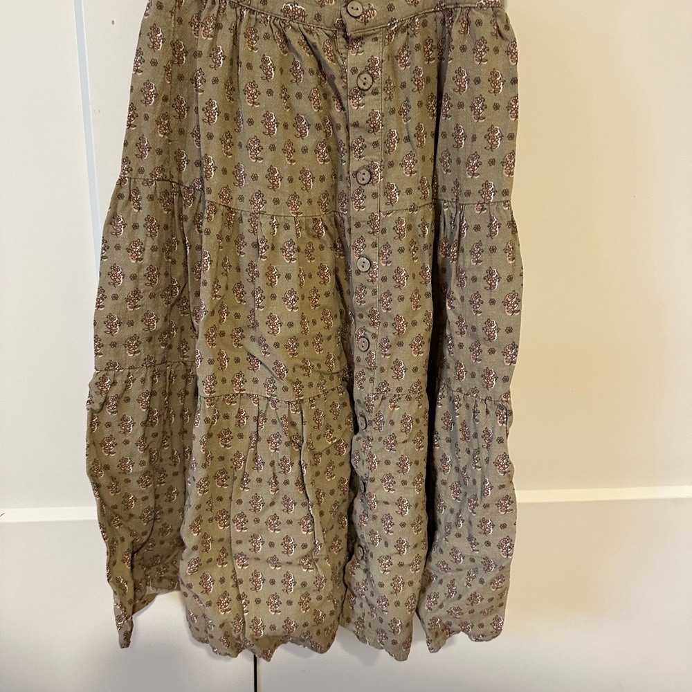 Rylee + Cru Olive Floral Skirt
